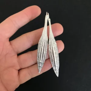 BOUCLES D'OREILLES PLANTAGO LANCEOLATA - AG 925 – Image 3